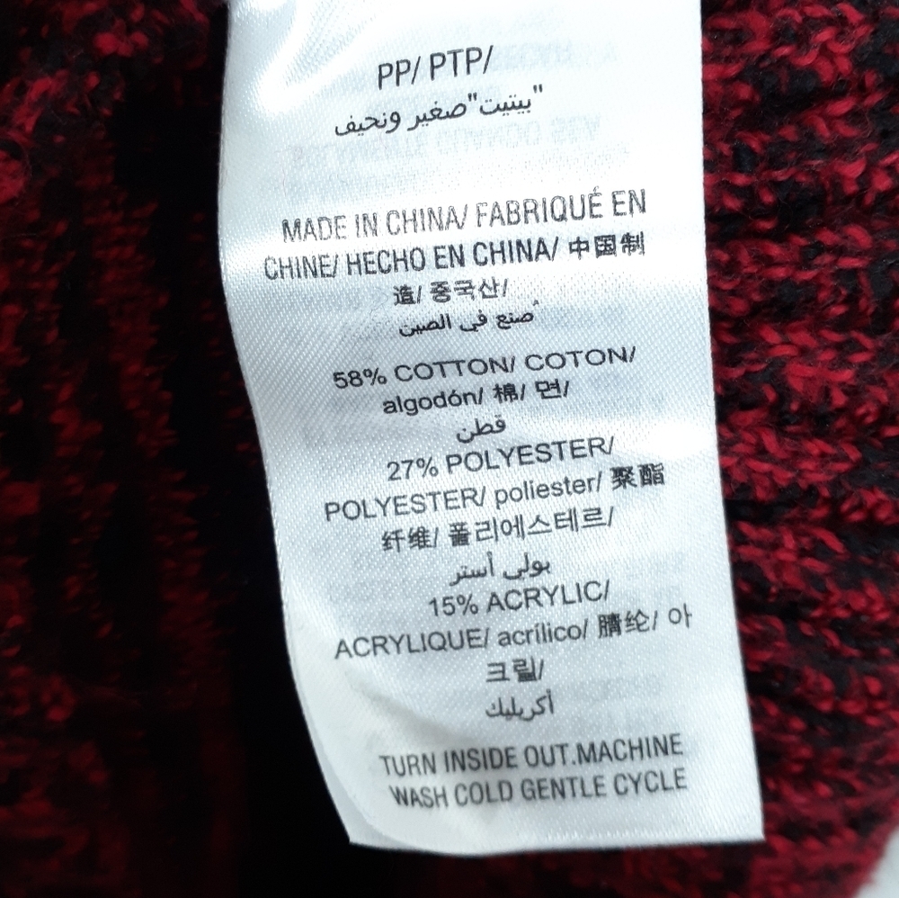 Style & Co Peplum Sweater PP Black Red 354 - Picture 5 of 6
